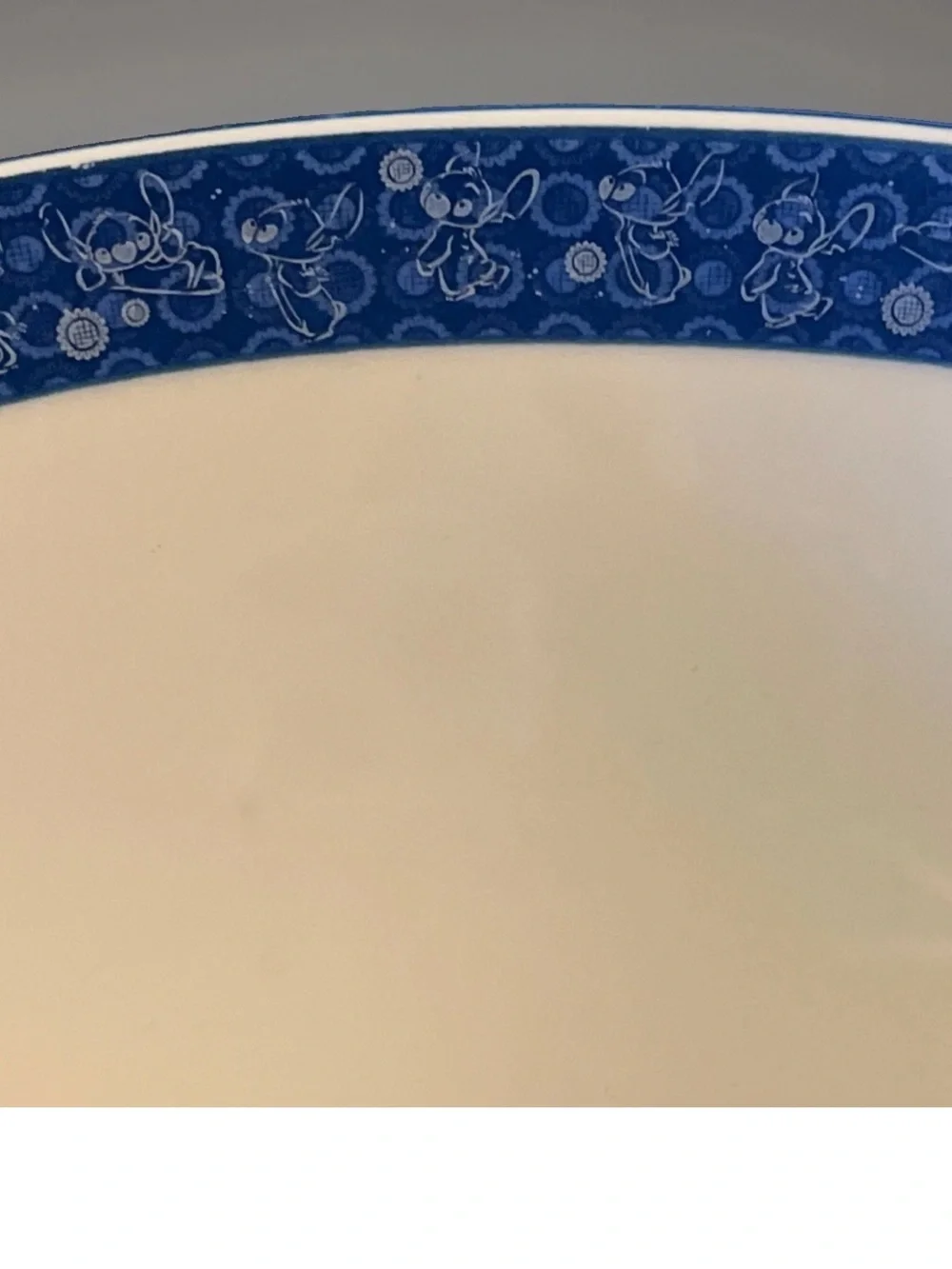 Disney Blue and White StitchTrim Ceramic Serving Bowl
